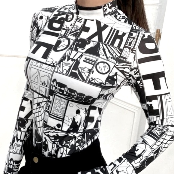 Luxury Pop Art Printed Blouse. - Picture 3 of 16